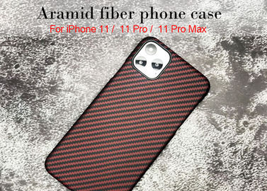 Anti Sidik Jari Merah Matte Finish Kevlar Aramid Fiber Phone Case Untuk iPhone 11