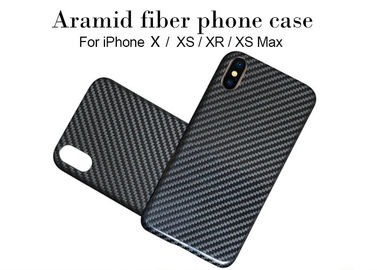 Bukti Jatuh Hitam Glossy Finish Aramid Fiber Phone Case Untuk iPhone X