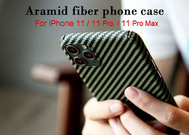 Kuning Dan Hitam Twill Matte iPhone 11 Aramid Case Casing Ponsel Serat Karbon