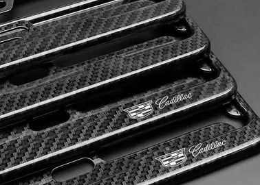Bingkai Lisensi Cadillac Carbon Fiber Kekuatan Tinggi