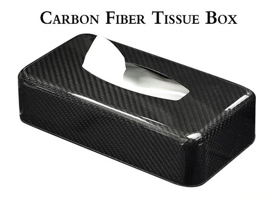 Kotak Tisu Serat Karbon Mengkilap 21 * 12 * 5.6cm Antioksidan