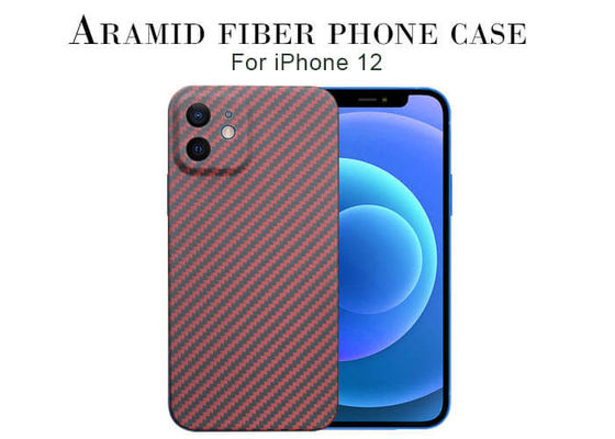 Warna Merah  Carbon Aramid Fiber Phone Case Untuk iPhone 12