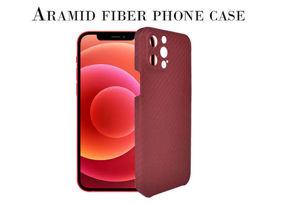 Kamera Warna Merah Perlindungan Penuh Aramid Case SGS Untuk iPhone 12 Pro Max