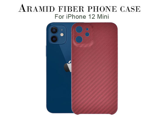 Carbon Fiber Phone Case iPhone 12 Mini Warna Merah Casing Serat Aramid