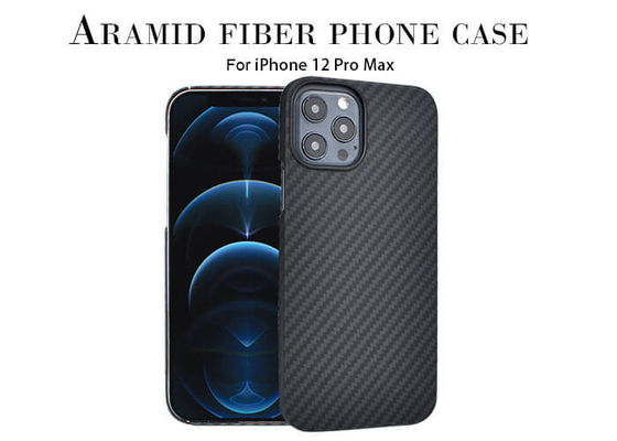 Magnetic Black Color Full Cover Aramid Fiber Phone Case Untuk iPhone 12 Pro Max Kevlar Mobile Case