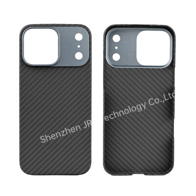 Customized Metal Frame Ultra Thin Aramid Carbon Fiber Mobile Cover untuk iPhone 17 Pro