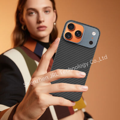 Customized Metal Frame Ultra Thin Aramid Carbon Fiber Mobile Cover untuk iPhone 17 Pro