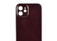 Permukaan Glossy Ringan Aramid Fiber Phone Case Merah Untuk iPhone 12